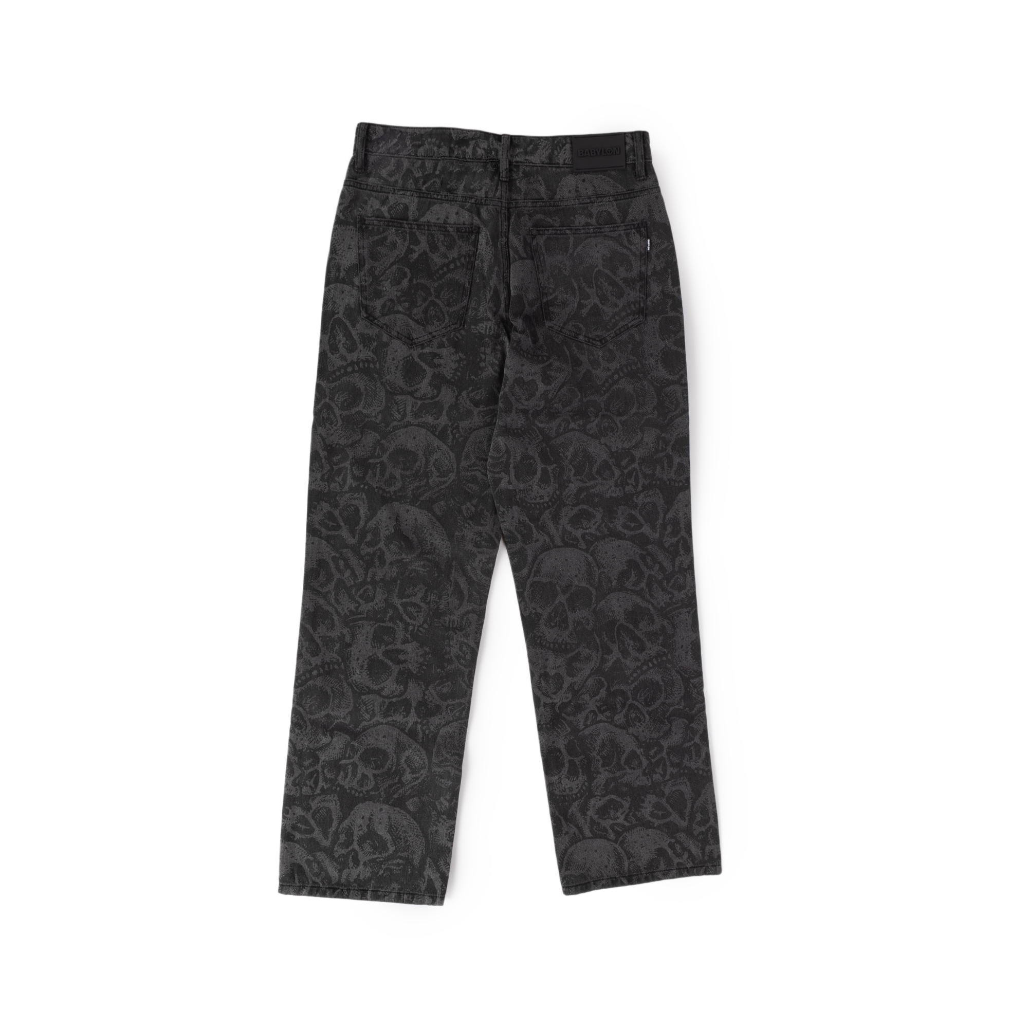 Babylon Skulls Denim Pant Skull Print Black