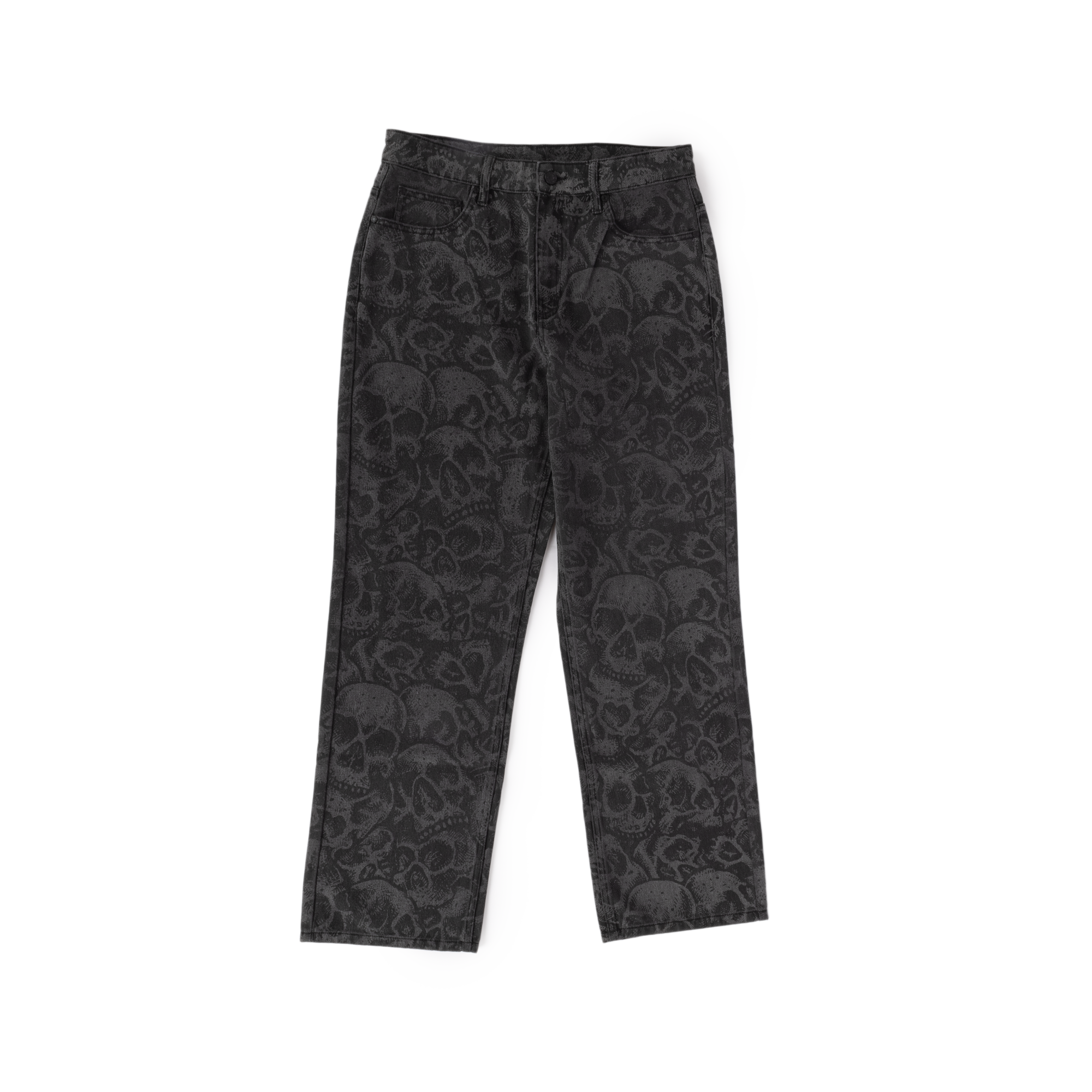 Babylon Skulls Denim Pant Skull Print Black