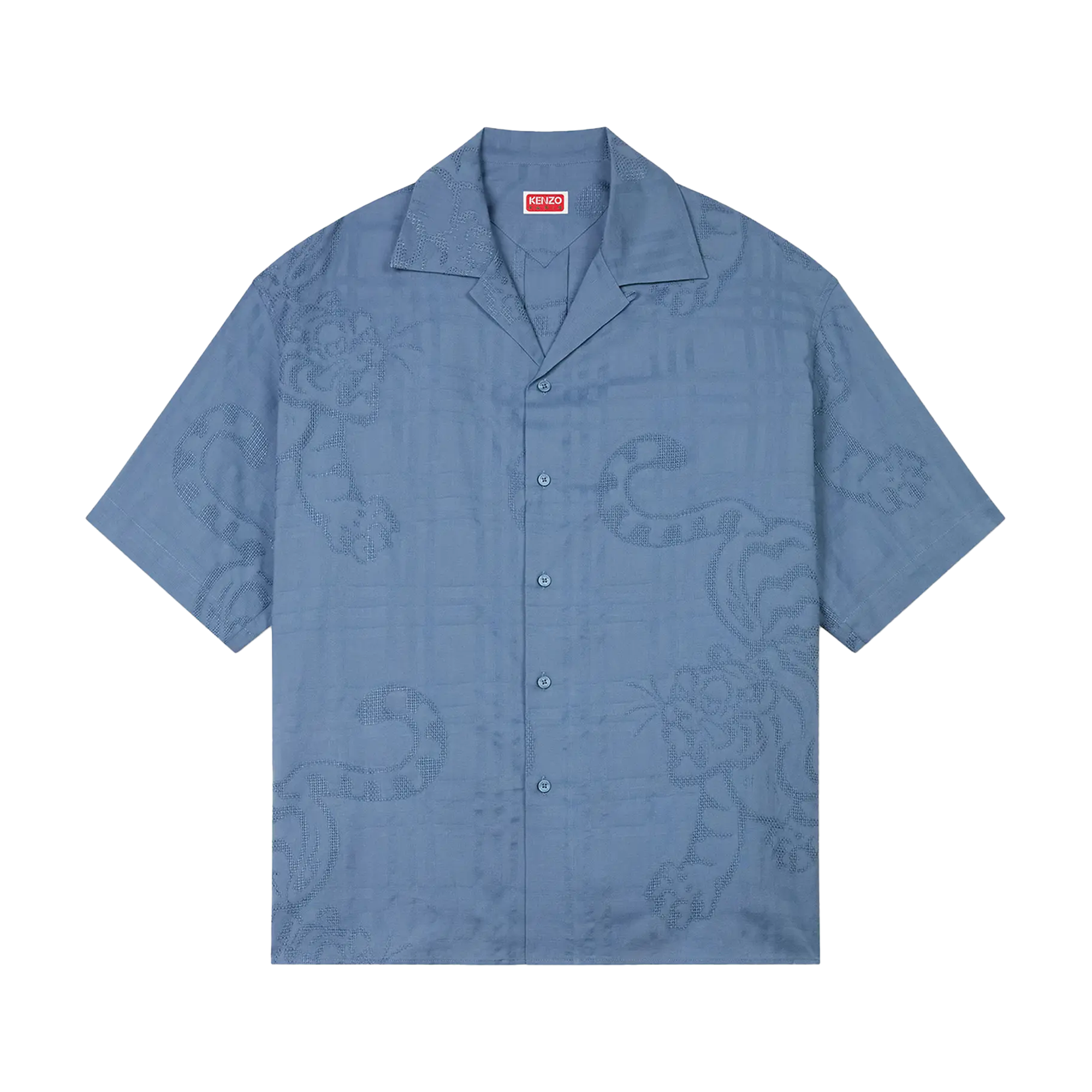 Kenzo Bamboo Tiger Hawaiian SS Shirt Blue