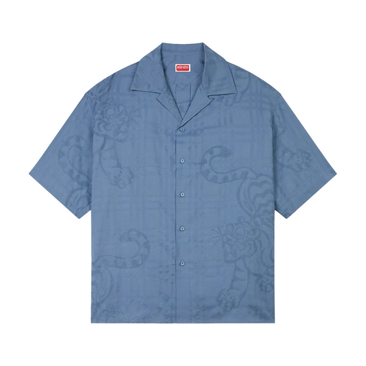 Kenzo Bamboo Tiger Hawaiian SS Shirt Blue