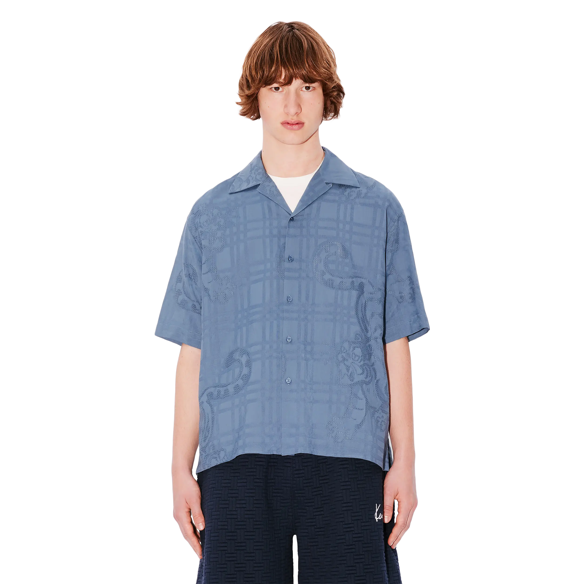 Kenzo Bamboo Tiger Hawaiian SS Shirt Blue