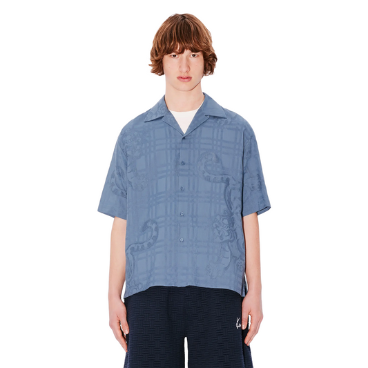 Kenzo Bamboo Tiger Hawaiian SS Shirt Blue