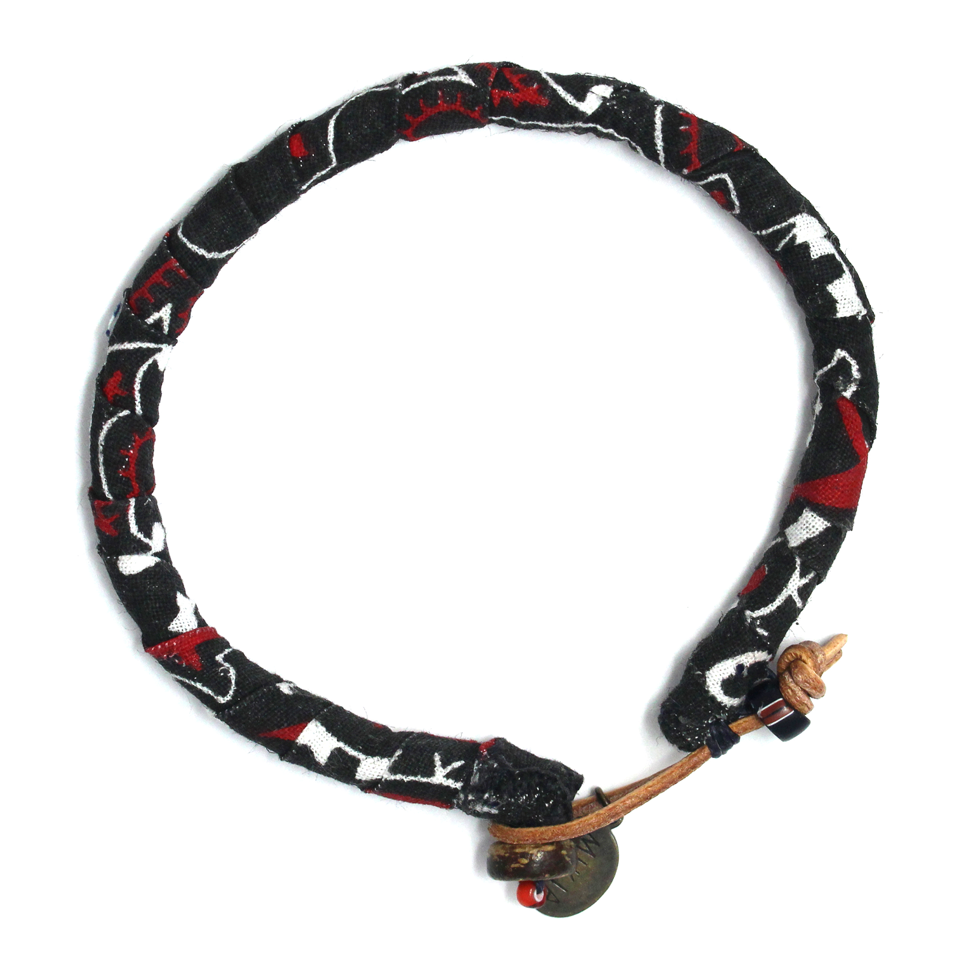 Mikia Bandana Bracelet Black Red 231 M 007180 01