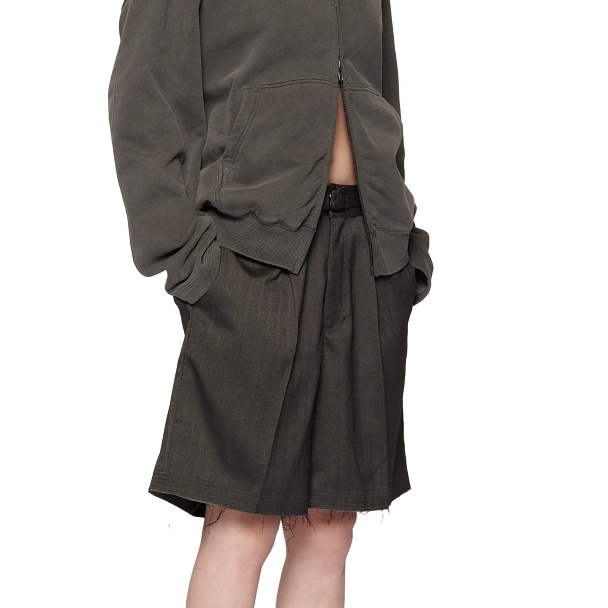 Beach Brains Cut Short Black Herringbone