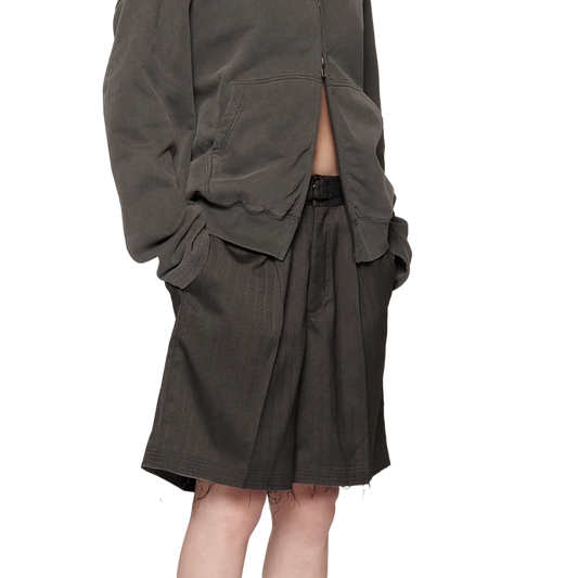 Beach Brains Cut Short Black Herringbone