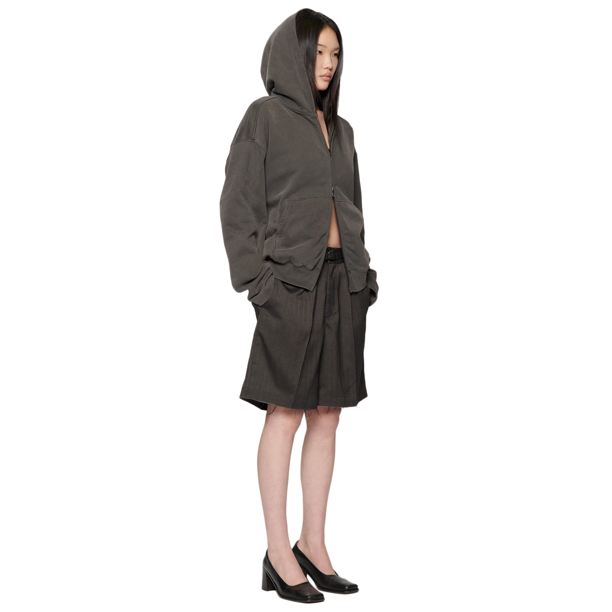 Beach Brains Cut Short Black Herringbone