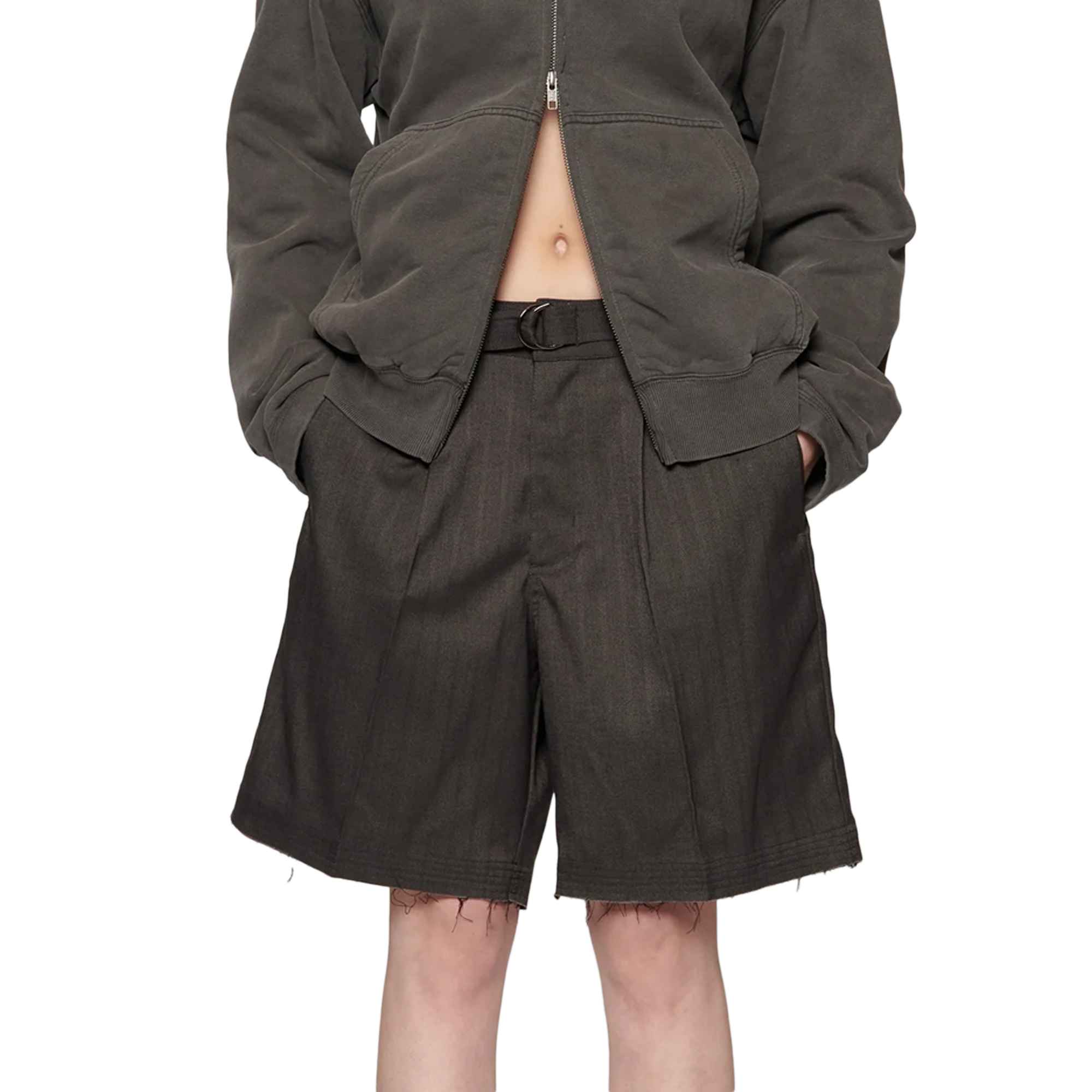 Beach Brains Cut Short Black Herringbone