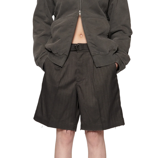 Beach Brains Cut Short Black Herringbone