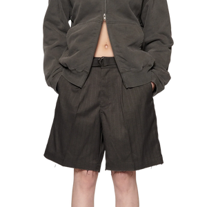 Beach Brains Cut Short Black Herringbone