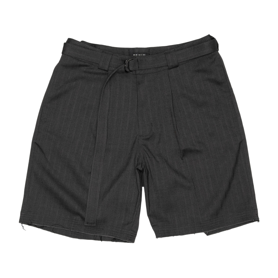 Beach Brains Cut Short Black Herringbone
