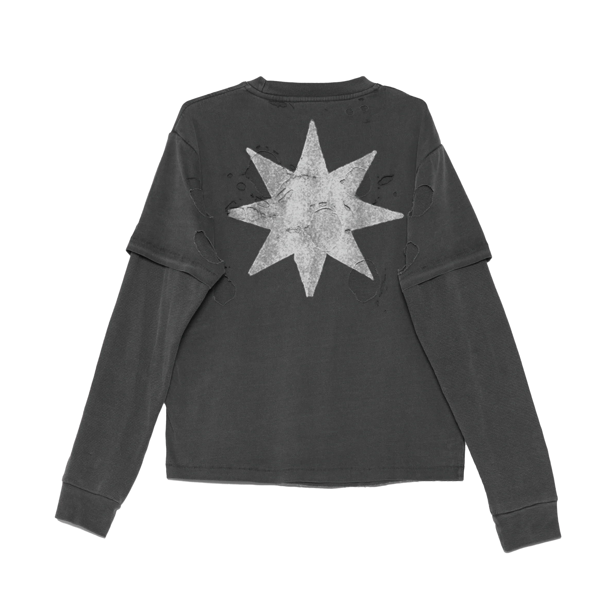 Beach Brains Distressed Tide Double T-Shirt Charcoal