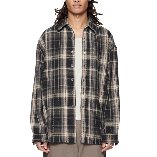 Beach Brains Drop Longsleeve Shirt Navy Check