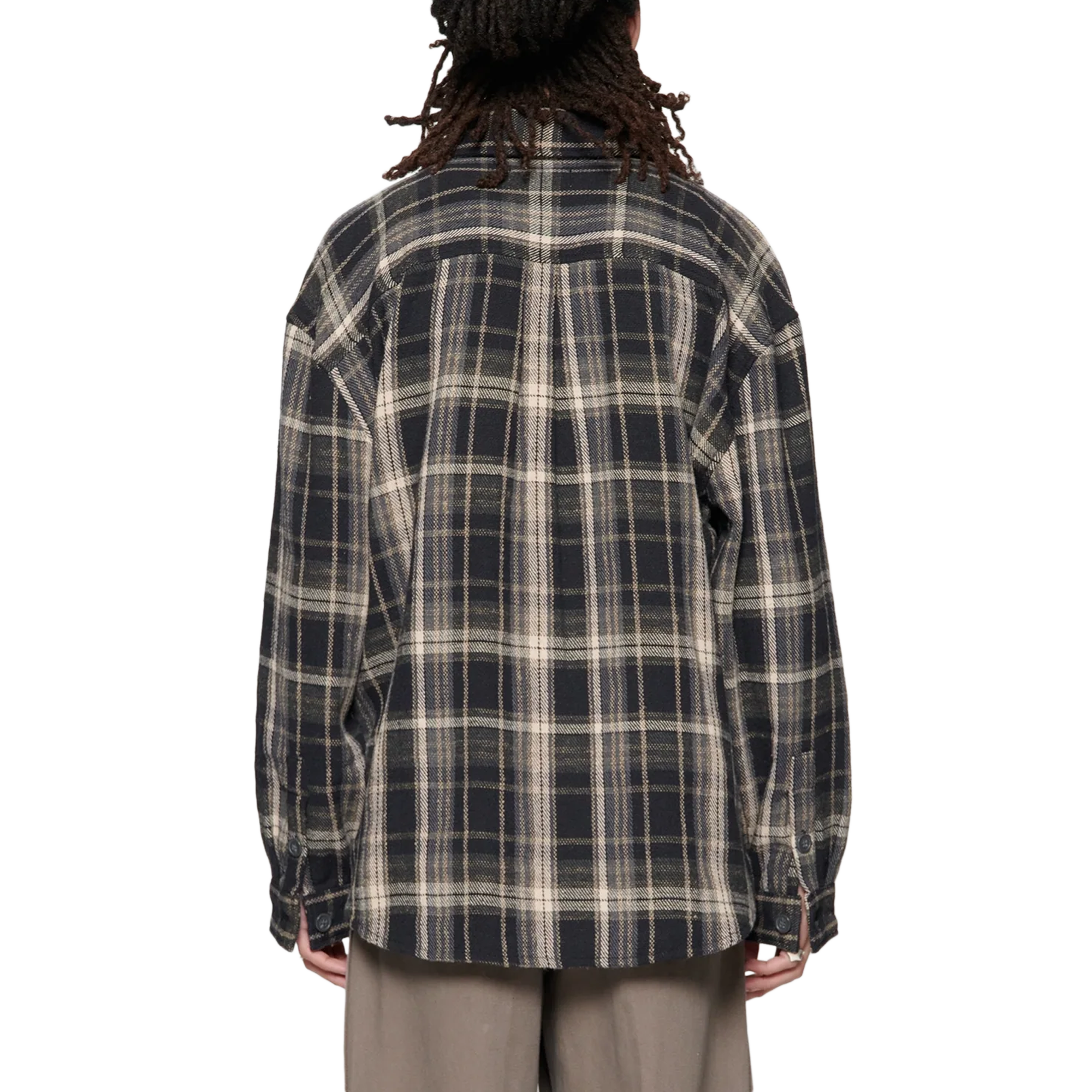 Beach Brains Drop Longsleeve Shirt Navy Check