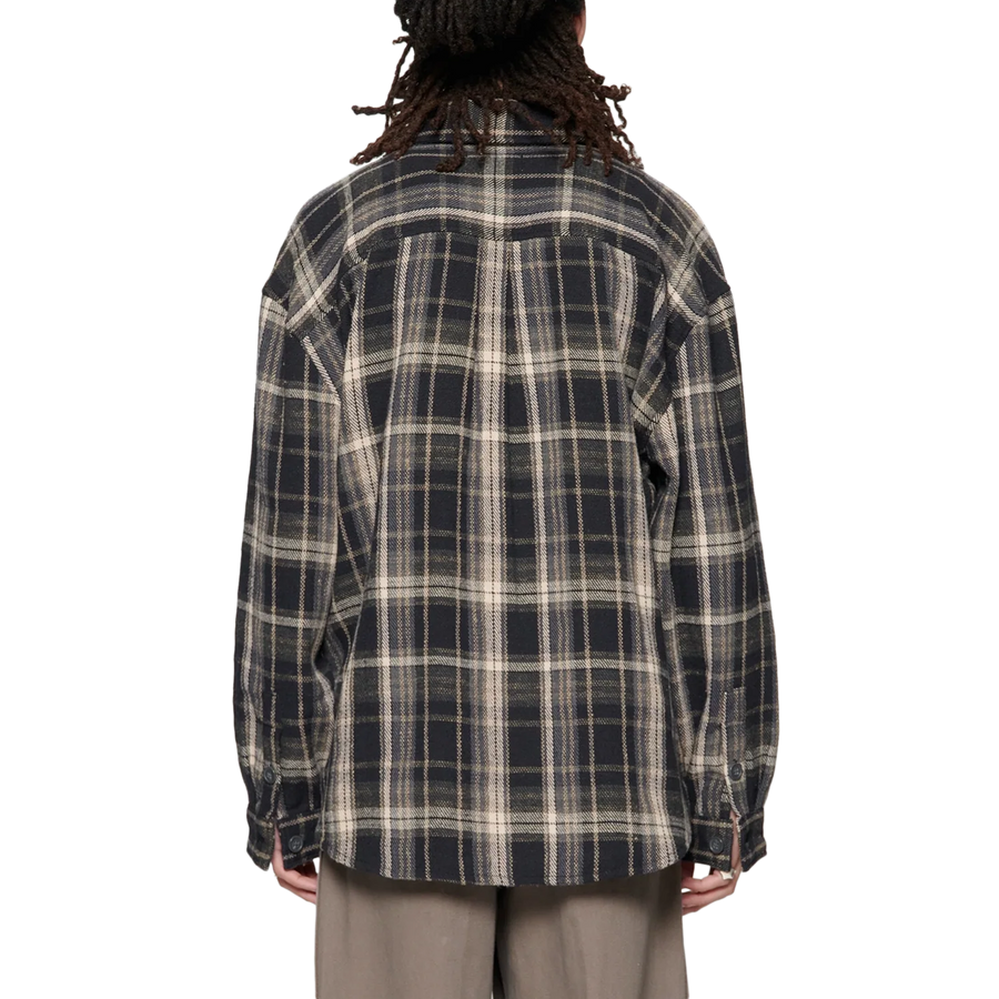 Beach Brains Drop Longsleeve Shirt Navy Check