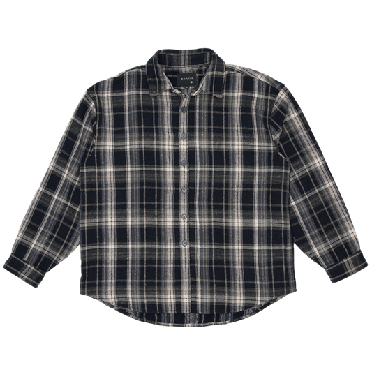 Beach Brains Drop Longsleeve Shirt Navy Check