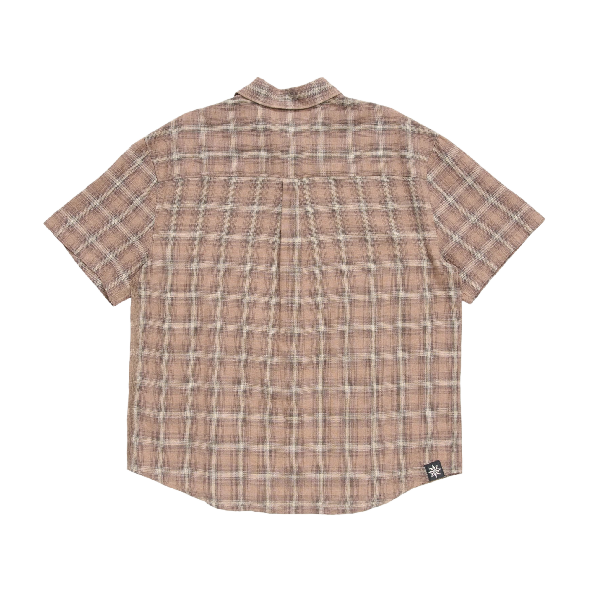 Beach Brains Drop Short Sleeve Shirt Brown Check