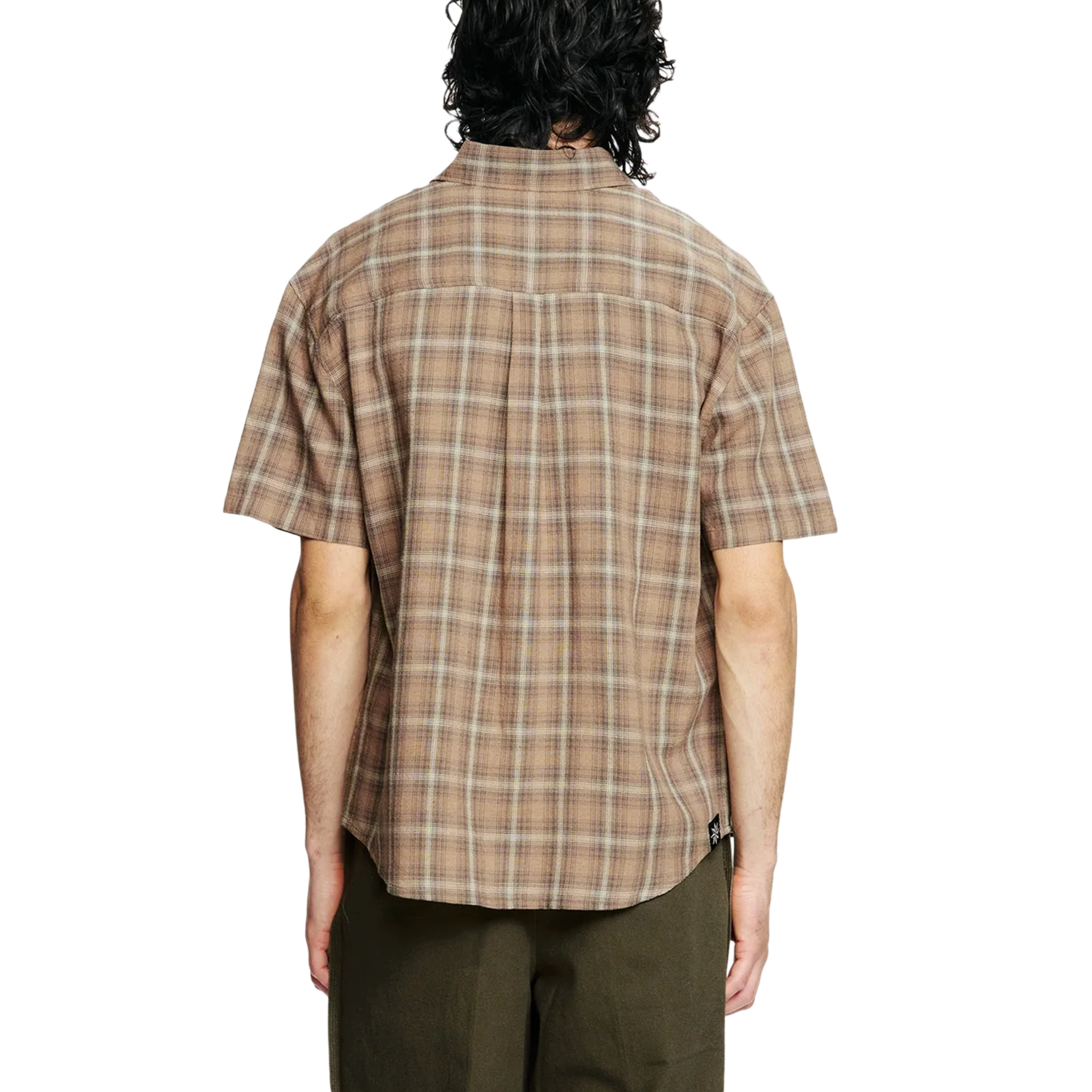 Beach Brains Drop Short Sleeve Shirt Brown Check