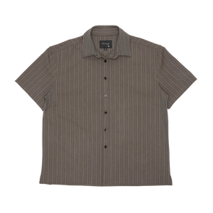 Beach Brains Hold Longsleeve Shirt Brown Pinstripe