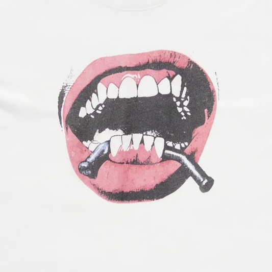 Beach Brains Mouth Tee Crisp White