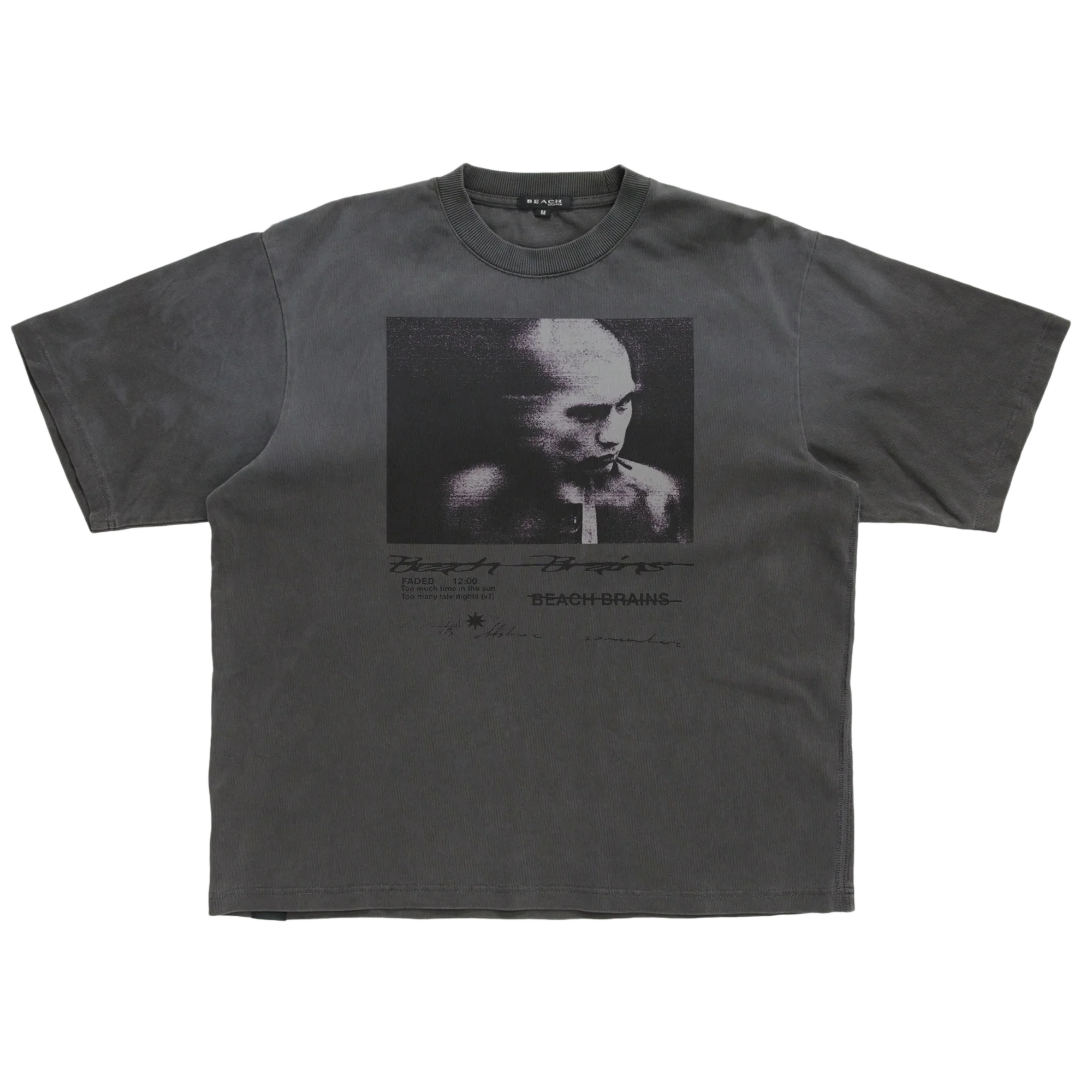 Beach Brains Punk T-Shirt Sun Faded Black