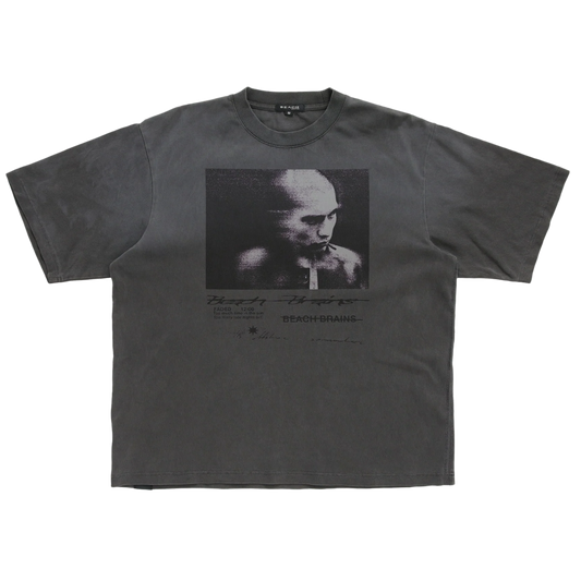 Beach Brains Punk T-Shirt Sun Faded Black
