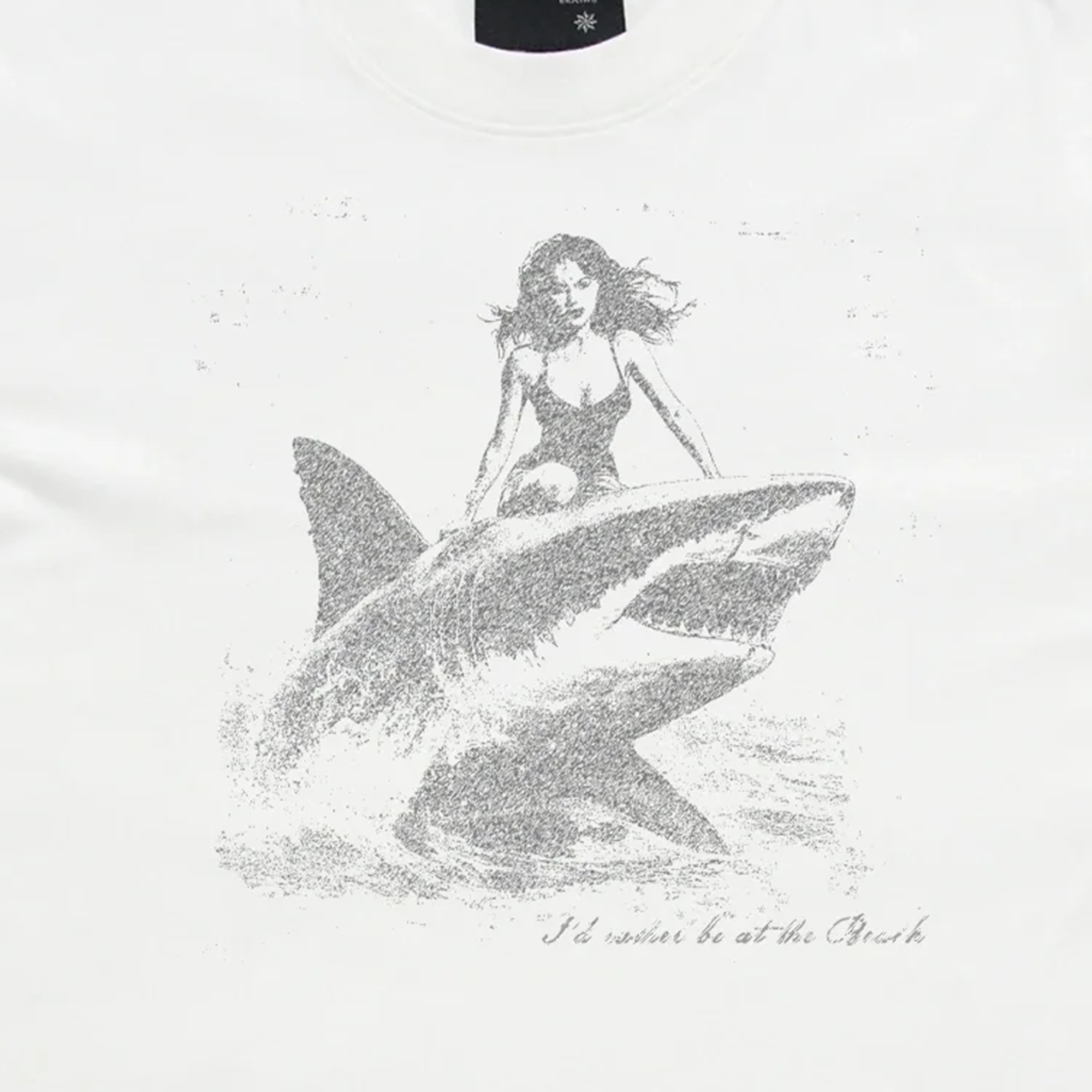 Beach Brains Shark T-Shirt Crisp White