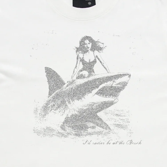 Beach Brains Shark T-Shirt Crisp White