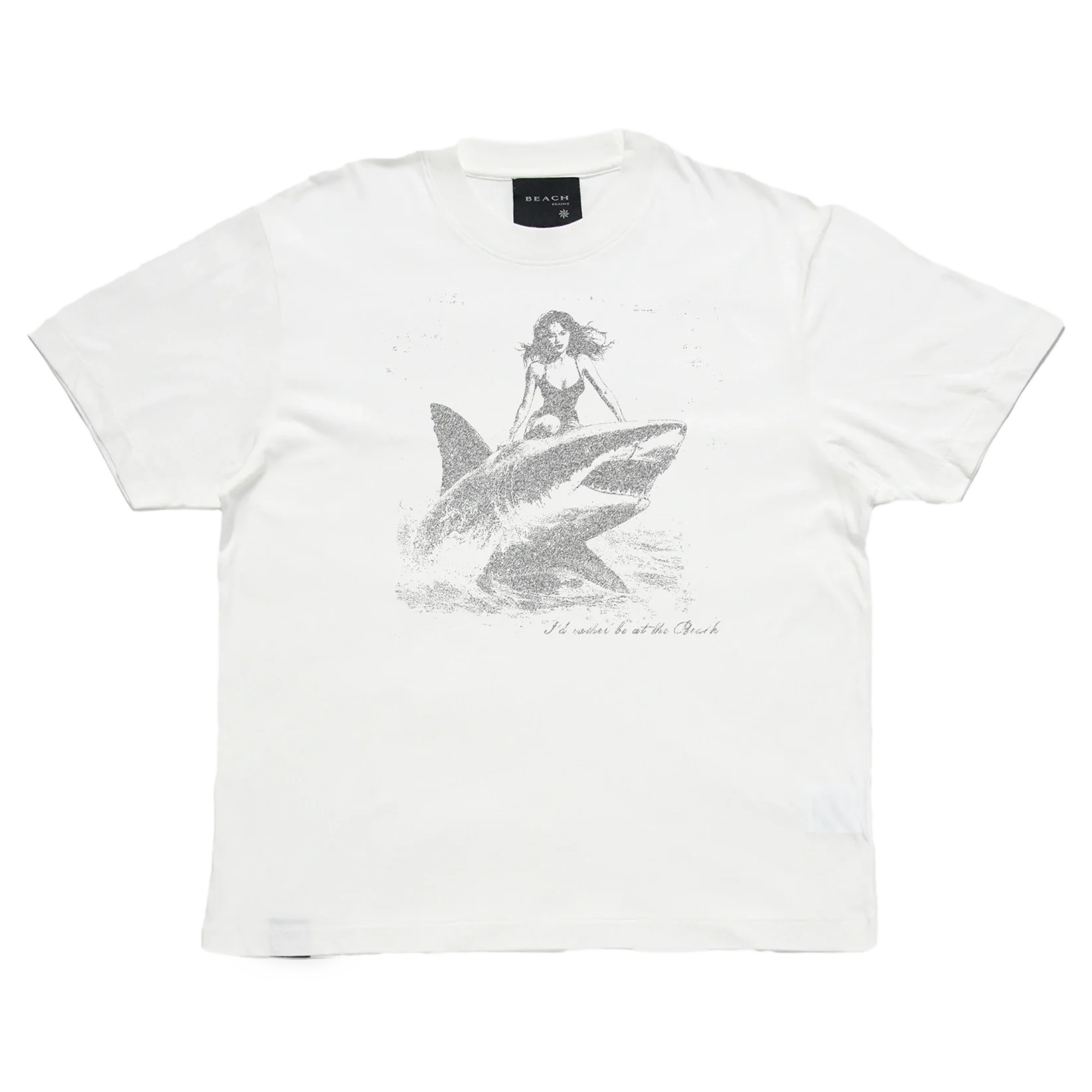Beach Brains Shark T-Shirt Crisp White