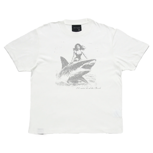 Beach Brains Shark T-Shirt Crisp White
