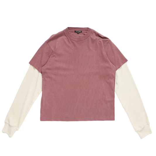 Beach Brains Tide Double T-Shirt Plum/Bone