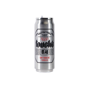 Say Touche Beer Can Tumbler Silver