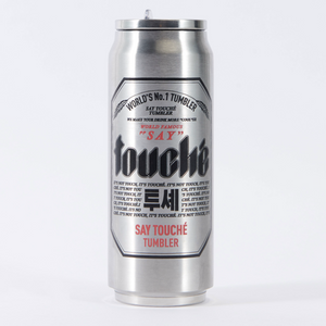 Say Touche Beer Can Tumbler Silver