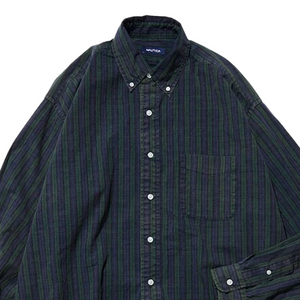 Nautica Japan Bleached Bload Check L/S Shirt Black