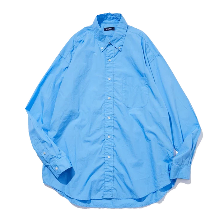 Nautica Japan Bleached Bload L/S Shirt Blue