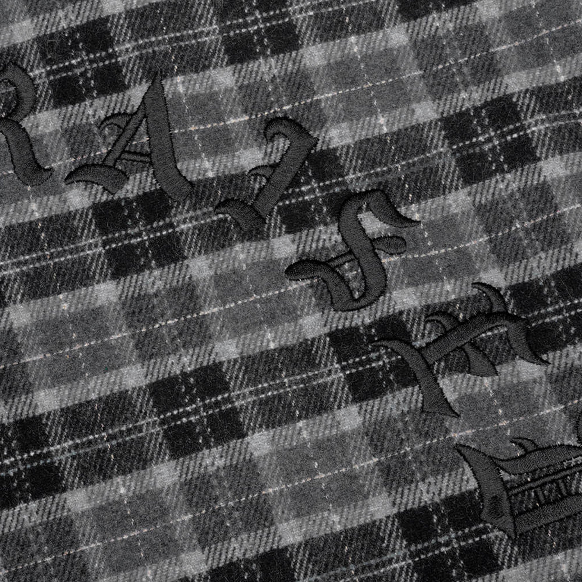 Born x Raised Embr. Flannel Shirt Jacket Grey Black