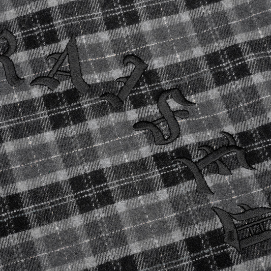 Born x Raised Embr. Flannel Shirt Jacket Grey Black