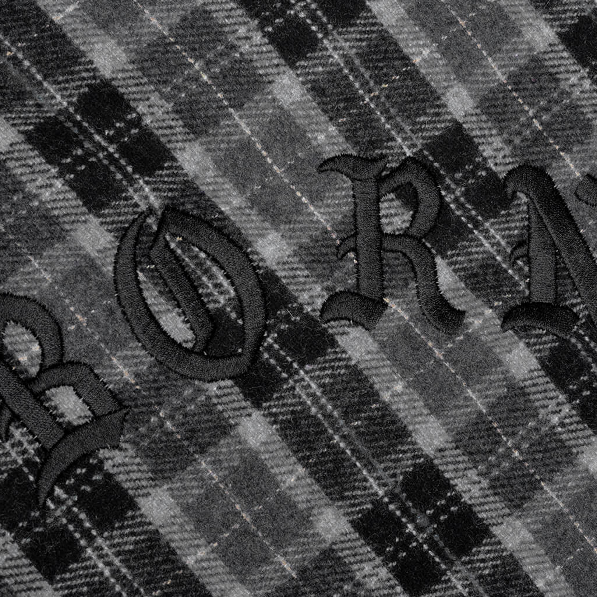 Born x Raised Embr. Flannel Shirt Jacket Grey Black