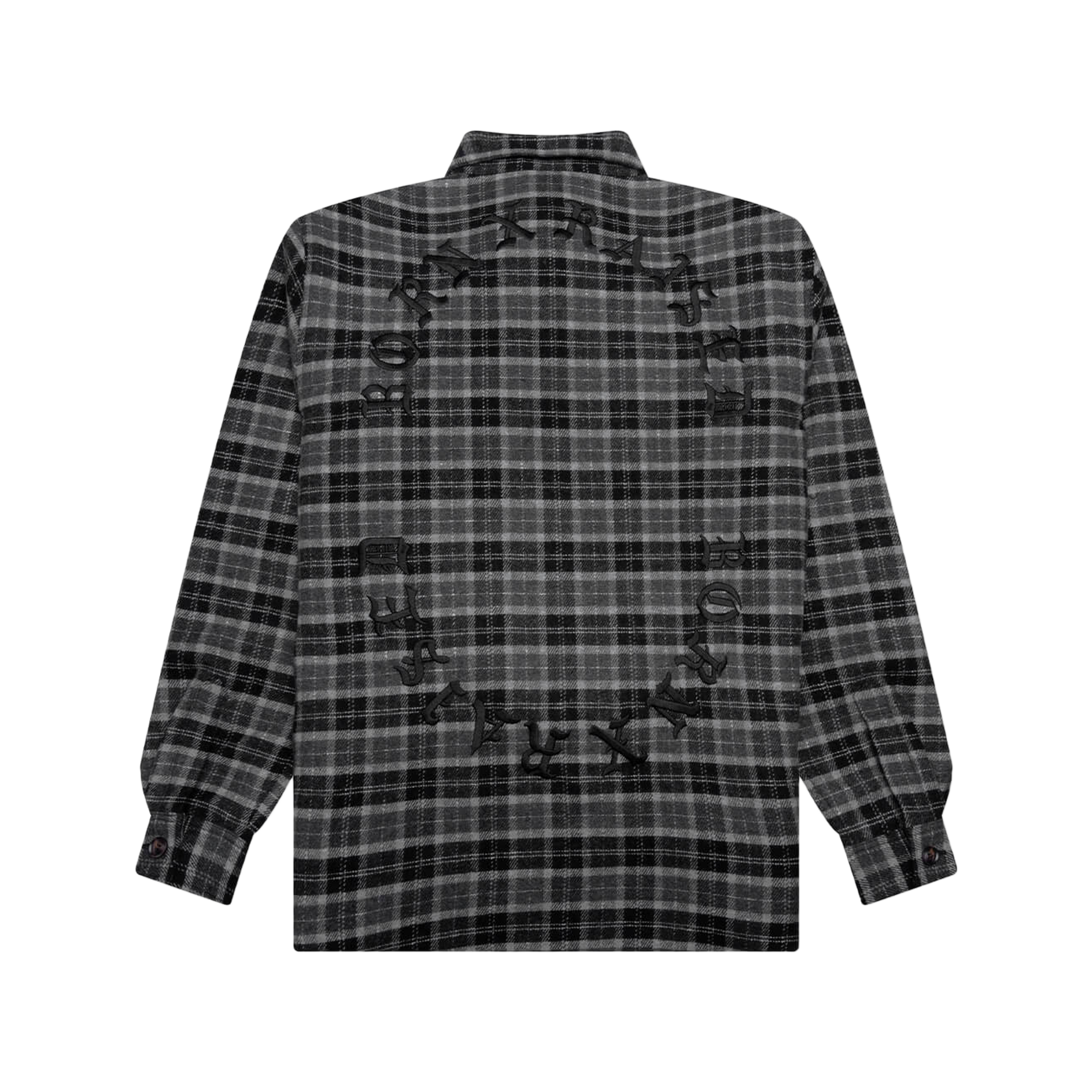 Born x Raised Embr. Flannel Shirt Jacket Grey Black