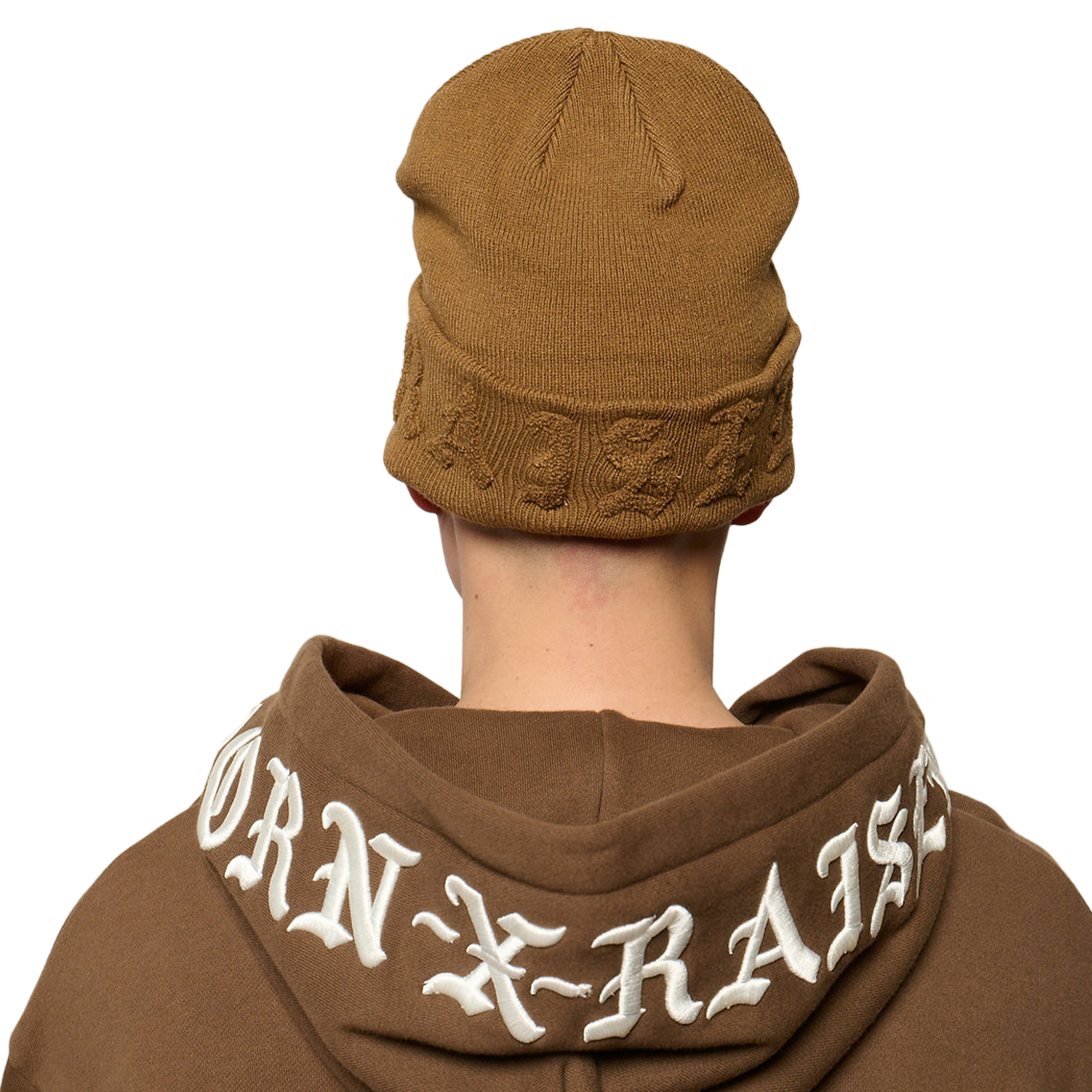 Born x Raised Embroidered Hoodie Walnut Cream