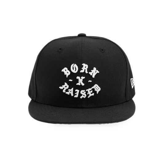 Born x Raised New Era Fitted Rocker Hat Black White