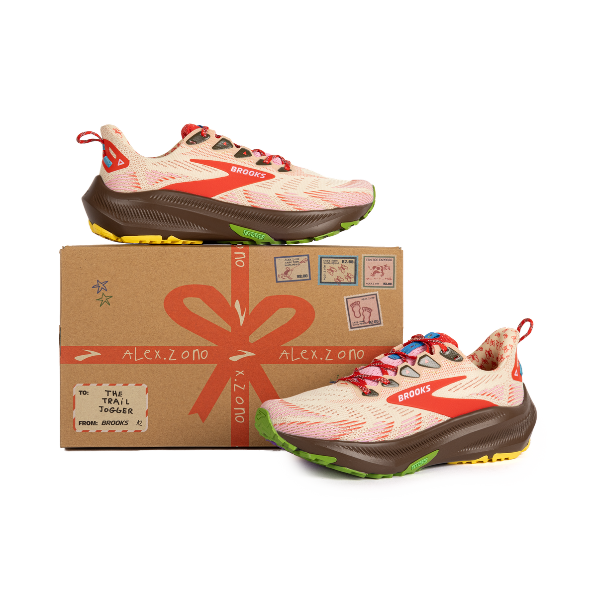 Brooks x Alex Zono Ghost Trail Poppy Red/Potting Soil 100069 1D 681