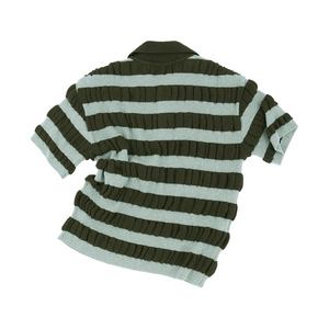 Andersson Bell Bubble Stripe Polo Sweater Brown/Mint ATB1246M