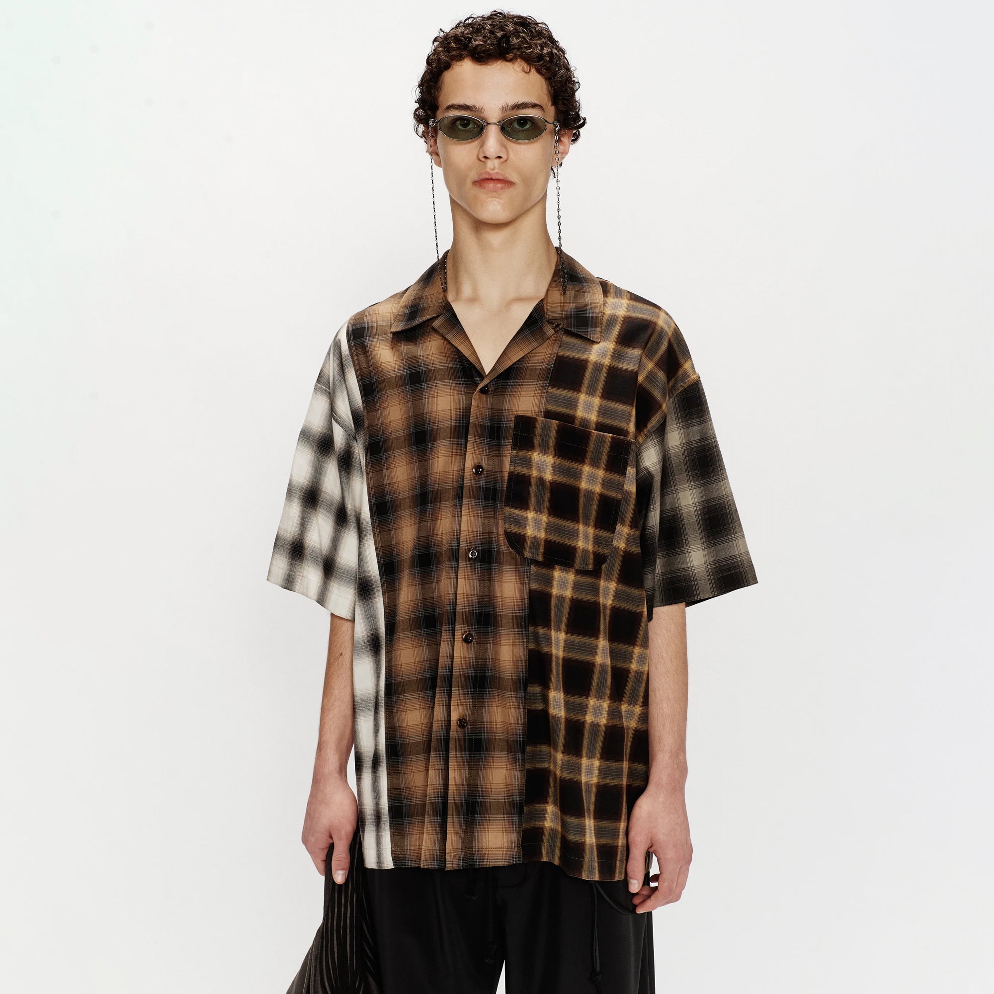 Song For The Mute Button Up Gym Shirt Multi 251_MSH071_OMBRMLT