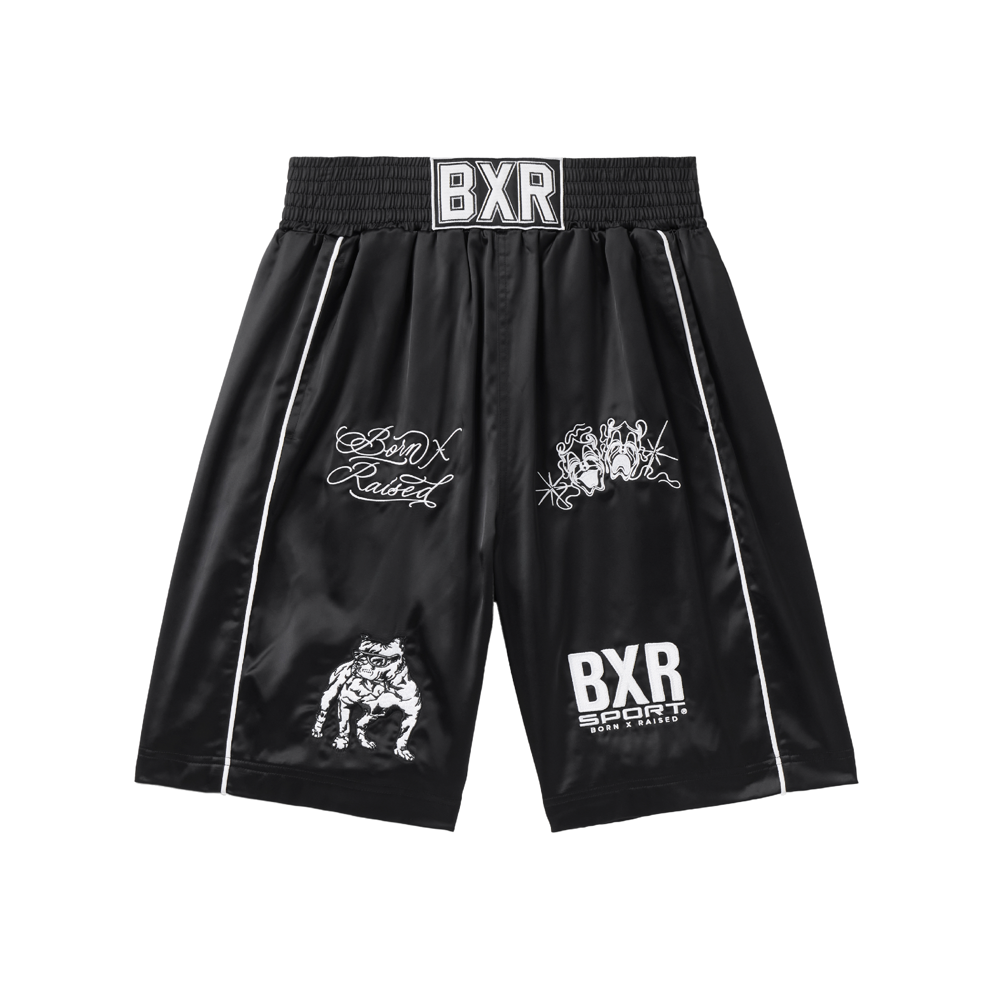 Born x Raised Sport Satin Boxing Trunks Black