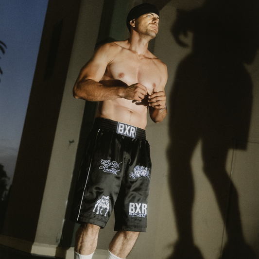 Born x Raised Sport Satin Boxing Trunks Black