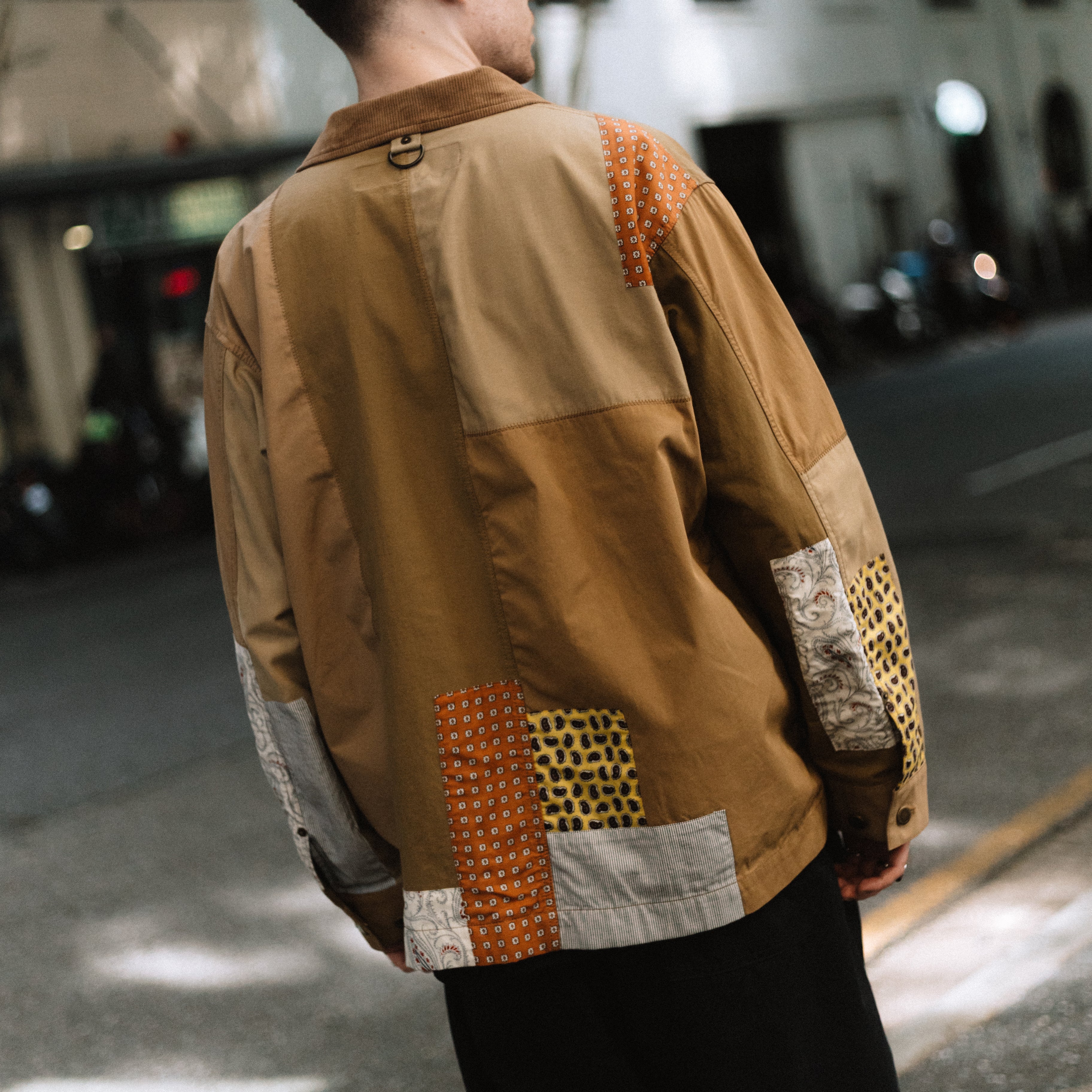 Comme des Garcons Homme Men's Patchwork Field Jacket Sand/Multi HO-J018-051