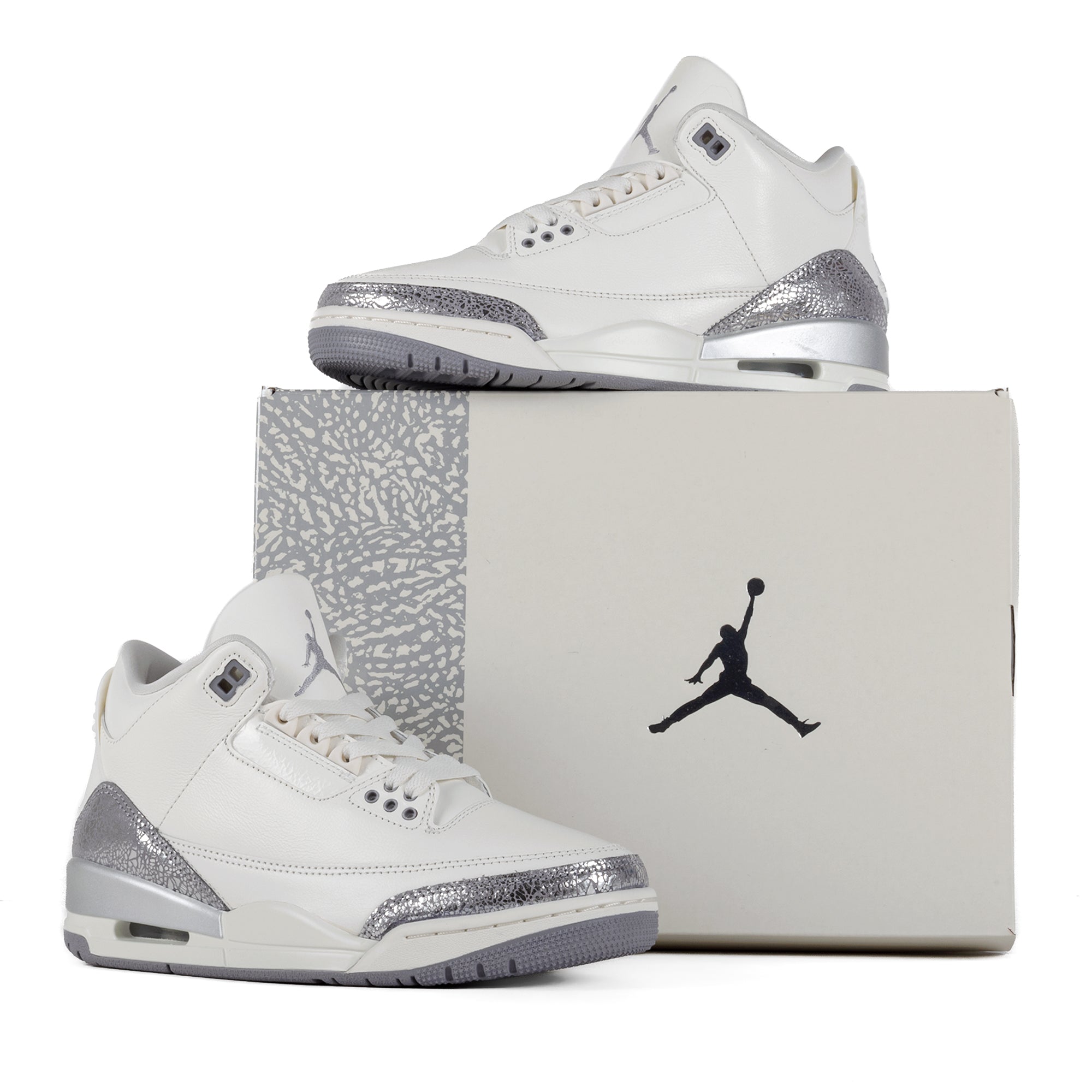 Nike Women's Air Jordan 3 Retro Sail/Cement Grey/Metallic Silver CK9246-100