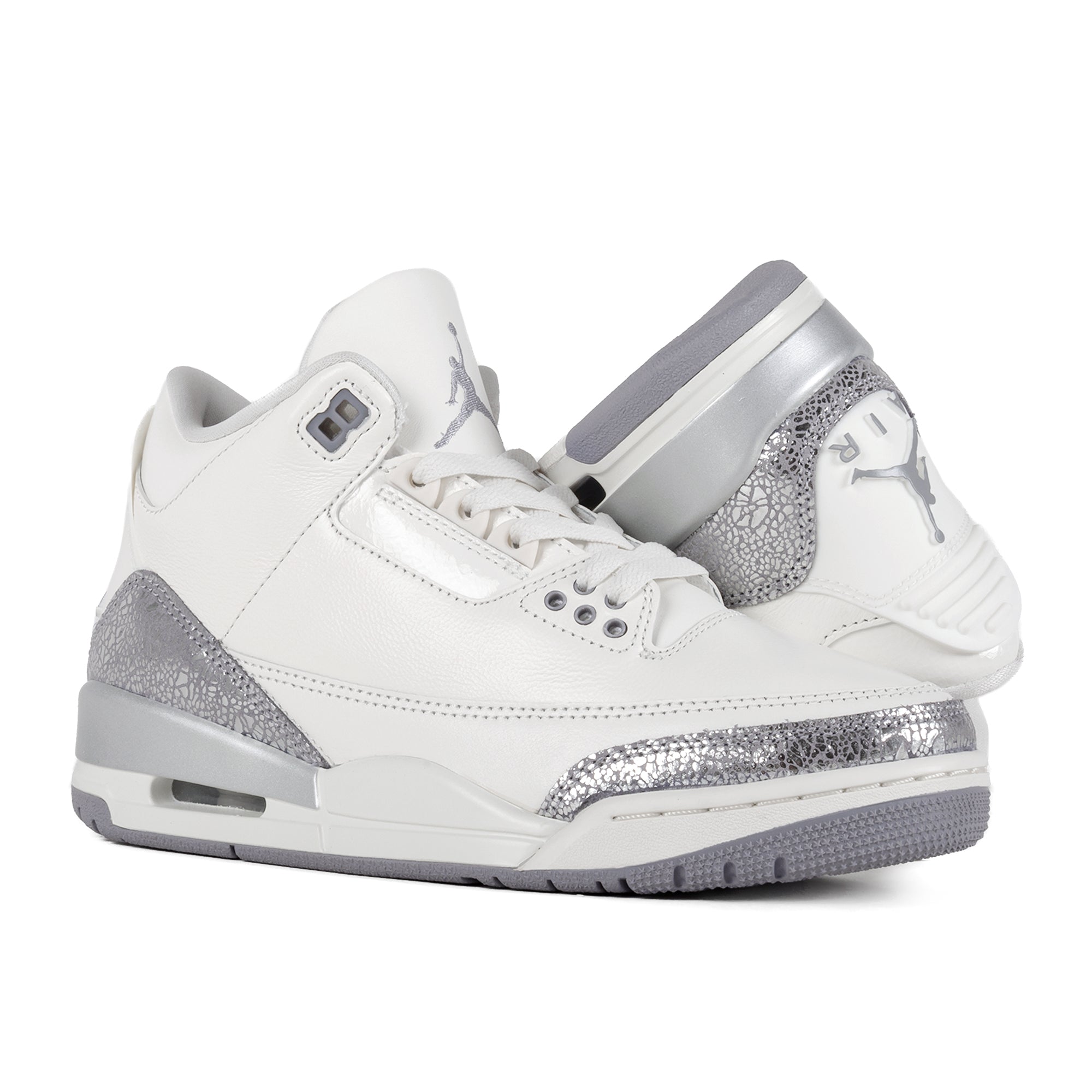 Nike Women's Air Jordan 3 Retro Sail/Cement Grey/Metallic Silver CK9246-100
