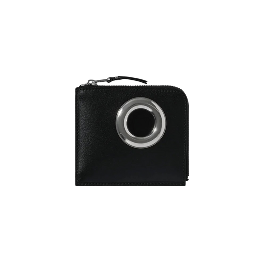 COMME des GARCONS WALLET Silver Eyelet Wallet SA3100SE Black