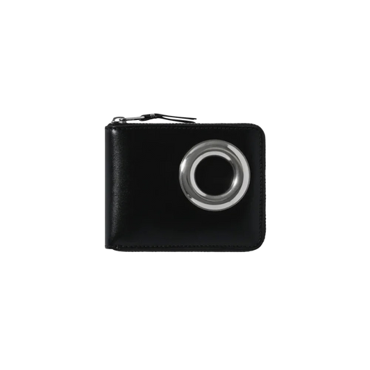 COMME des GARCONS WALLET Silver Eyelet Wallet SA7100SE Black